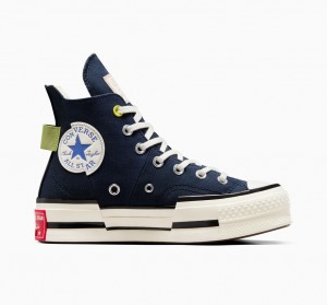 Converse Chuck 70 Plus Heel Loop Azul Marinho Pretas | 5206-LZVUX