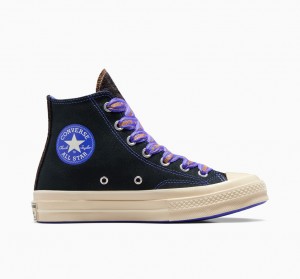 Converse Chuck 70 Ribbon Laces Pretas Azuis | 8275-KDRGI