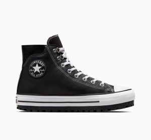 Converse Chuck Taylor All Star City Trek Impermeáveis Boot Pretas Branco Prateadas | 0134-LSZXC