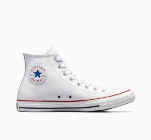 Converse Chuck Taylor All Star Couro Branco | 3864-RPLZX