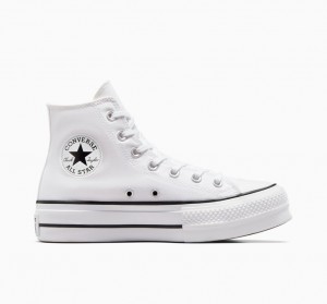 Converse Chuck Taylor All Star Lift Plataforma Branco Pretas Branco | 7543-KJFYC