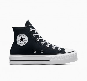 Converse Chuck Taylor All Star Lift Plataforma Pretas Branco Branco | 8562-MSYRZ