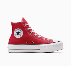 Converse Chuck Taylor All Star Lift Plataforma Vermelhas Branco Pretas | 2486-QIHTM