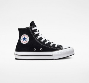 Converse Chuck Taylor All Star Lift Plataforma Pretas Branco Pretas | 7580-FMILC