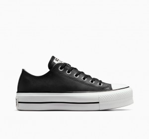 Converse Chuck Taylor All Star Lift Plataforma Couro Pretas Pretas Branco | 6342-PDQKB