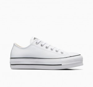 Converse Chuck Taylor All Star Lift Plataforma Couro Branco Pretas Branco | 8523-XGTWH