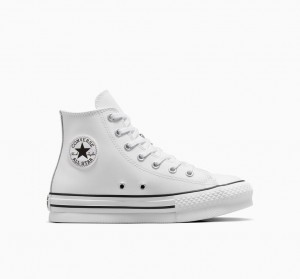 Converse Chuck Taylor All Star Lift Plataforma Couro Branco Pretas | 5370-XOKJE