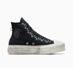 Converse Chuck Taylor All Star Lift Plataforma Punk Pretas Pretas | 1543-FZSJG