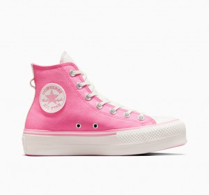 Converse Chuck Taylor All Star Lift Plataforma Retro Varsity Rosa Rosa | 9764-UTZEO