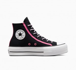 Converse Chuck Taylor All Star Lift Plataforma Utility Twist Pretas Rosa Branco | 9165-EYSRO