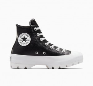 Converse Chuck Taylor All Star Lugged Couro Pretas Branco Branco | 5873-NQKMV