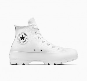 Converse Chuck Taylor All Star Lugged Couro Branco Pretas Branco | 2976-YCXNW