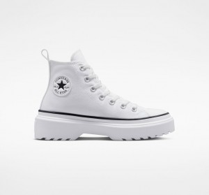 Converse Chuck Taylor All Star Lugged Lift Plataforma Lona Branco Branco Pretas | 1850-ZWCIF