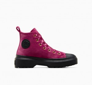 Converse Chuck Taylor All Star Lugged Lift Plataforma Velvet Pretas Pretas | 1428-VFCDA