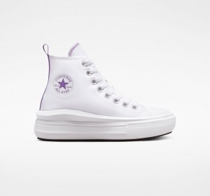 Converse Chuck Taylor All Star Move Plataforma Branco Roxo Branco | 2567-AUOQY