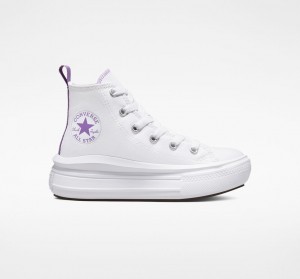 Converse Chuck Taylor All Star Move Plataforma Branco Roxo Branco | 4953-CIJDW