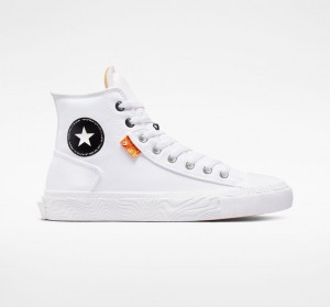 Converse Chuck Taylor Alt Star Lona Branco Pretas Branco | 4927-YRZKL