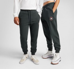 Converse Converse Go-To All Star Patch Standard-Fit Fleece Sweatpants Verdes | 0346-BVNOX