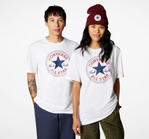 Converse Converse Go-To All Star Patch Standard-Fit T-Shirt Branco | 0325-CLQBH