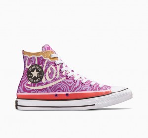 Converse Converse x Wonka Chuck Taylor All Star Swirl Roxo Branco Pretas | 0938-PZDGW