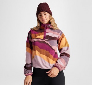 Converse Counter Climate Polar Fleece Abstract Half-Zip Popover Phantom Violet Multi | 3581-SUVTM