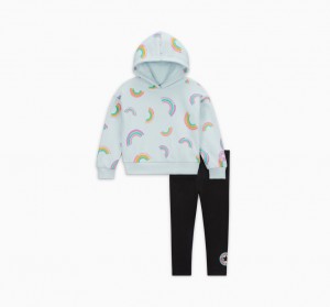 Converse Rainbow Hoodie & Leggings Set Pretas | 6830-PYOUZ