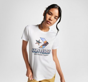 Converse Star Chevron Mountain Gráficas T-Shirt Branco | 2703-LEBVD