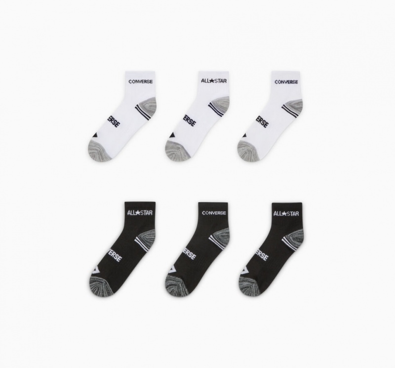 Converse All Star 6-Pack Ankle Socks Branco Pretas | 3905-QRPAF