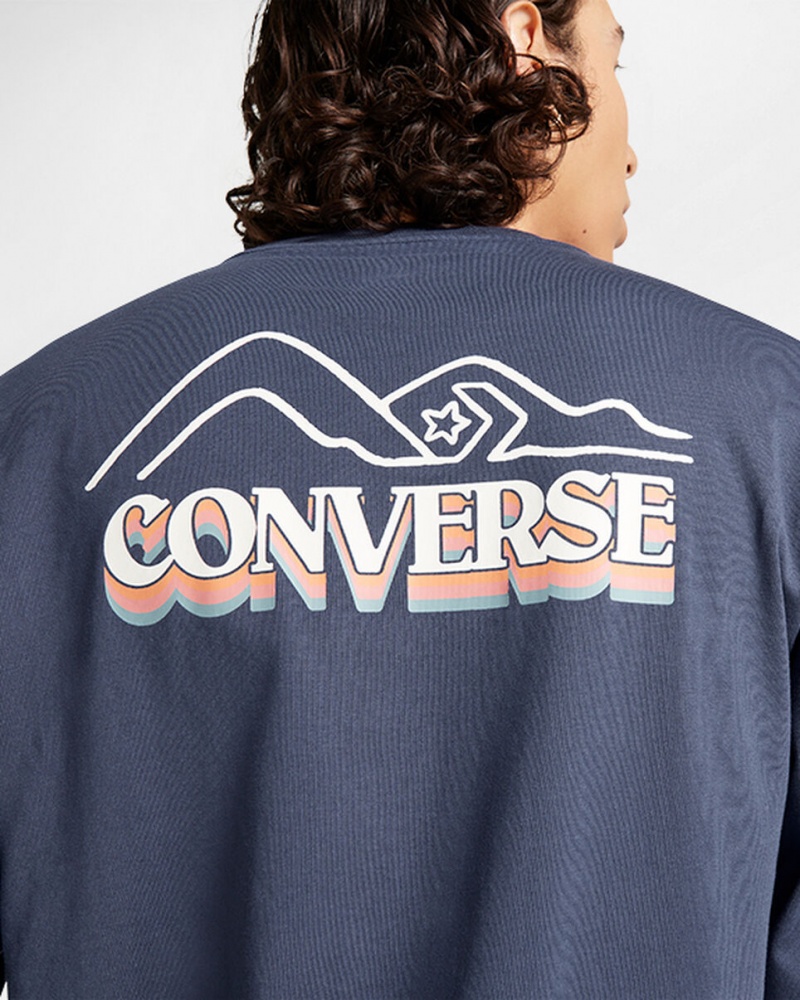 Converse All Star Inverno Chill Long-Sleeve T-Shirt Azuis | 4058-IYQEK