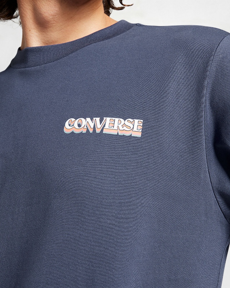 Converse All Star Inverno Chill Long-Sleeve T-Shirt Azuis | 4058-IYQEK