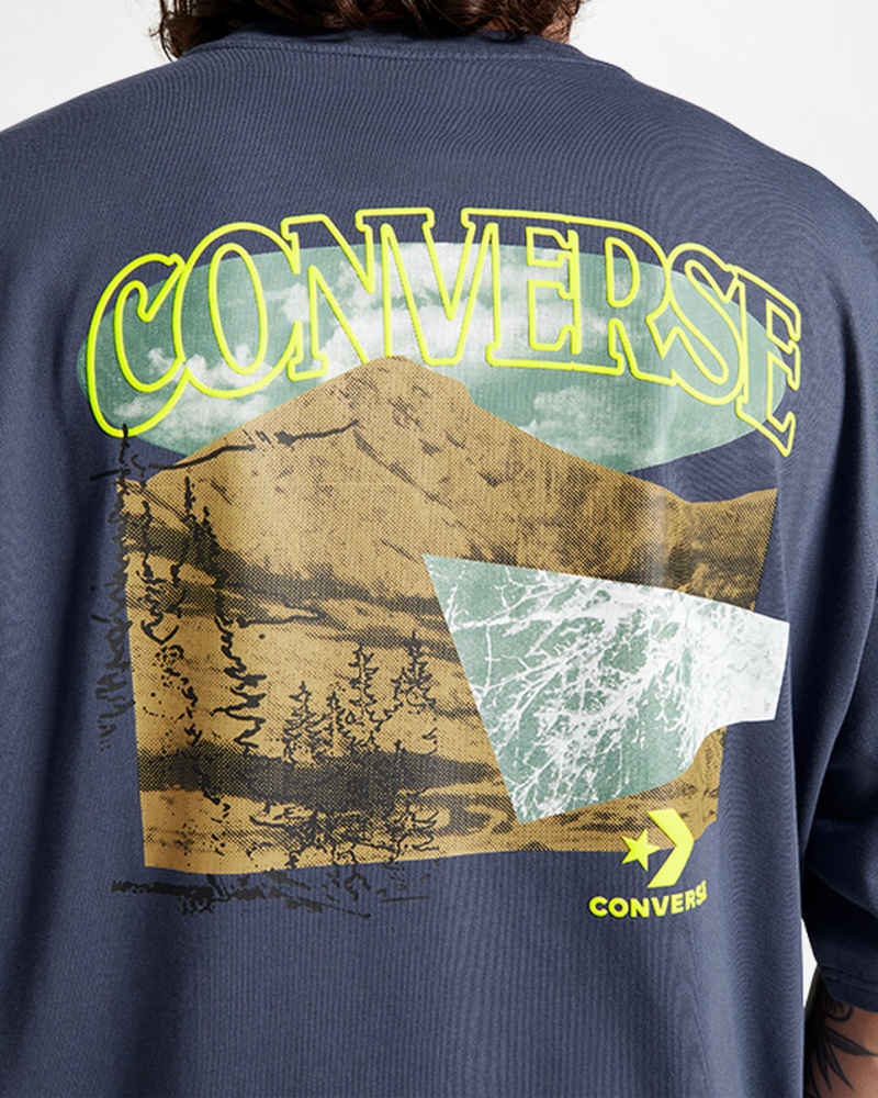 Converse All Star Mountain Remix T-Shirt Azuis | 5026-CEDFI