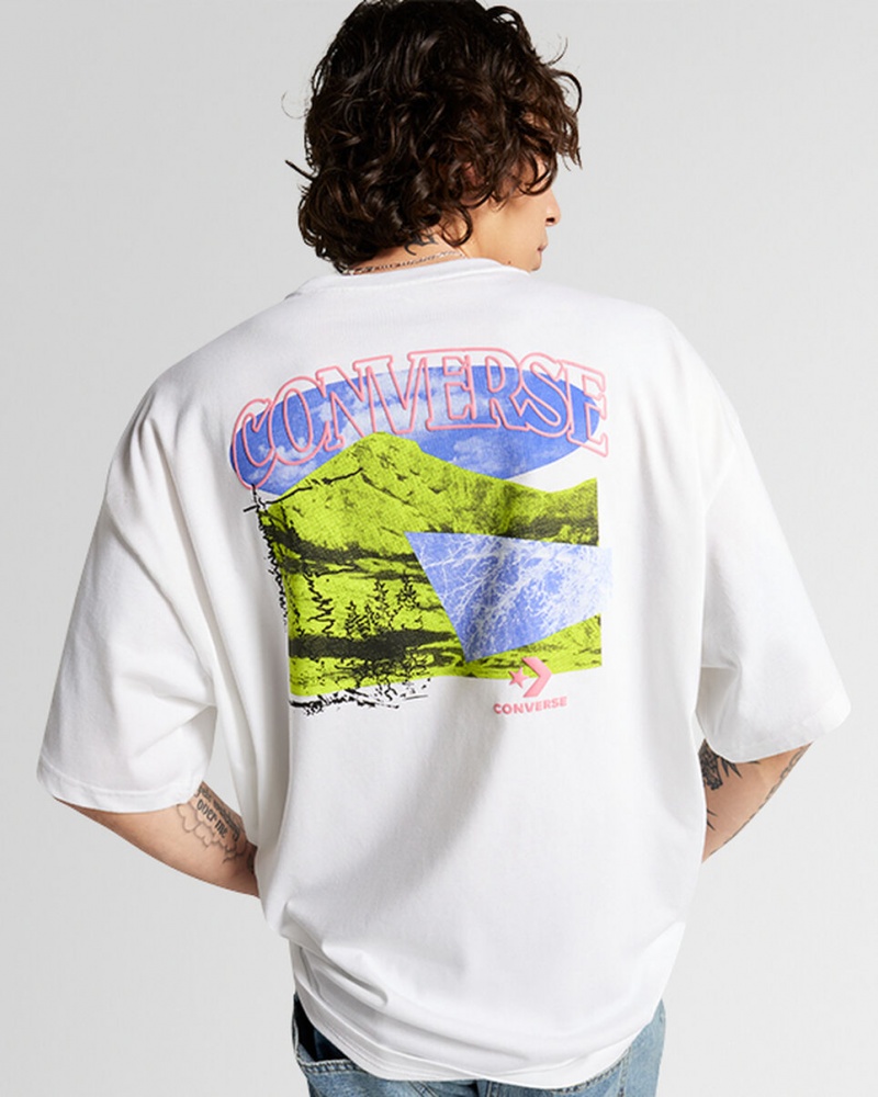 Converse All Star Mountain Remix T-Shirt Branco | 3975-WJNFG