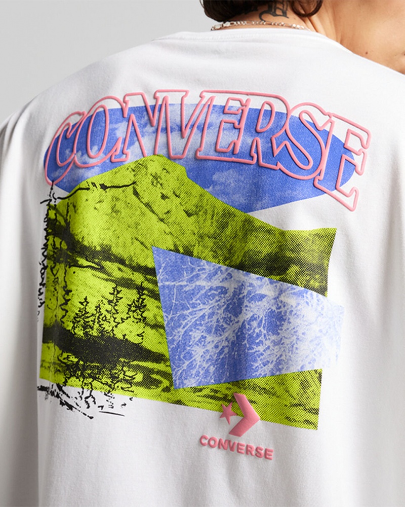 Converse All Star Mountain Remix T-Shirt Branco | 3975-WJNFG