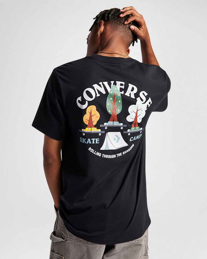 Converse All Star Tree T-shirt Pretas | 3764-JOYFZ