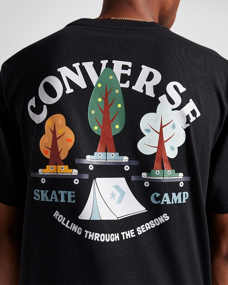 Converse All Star Tree T-shirt Pretas | 3764-JOYFZ