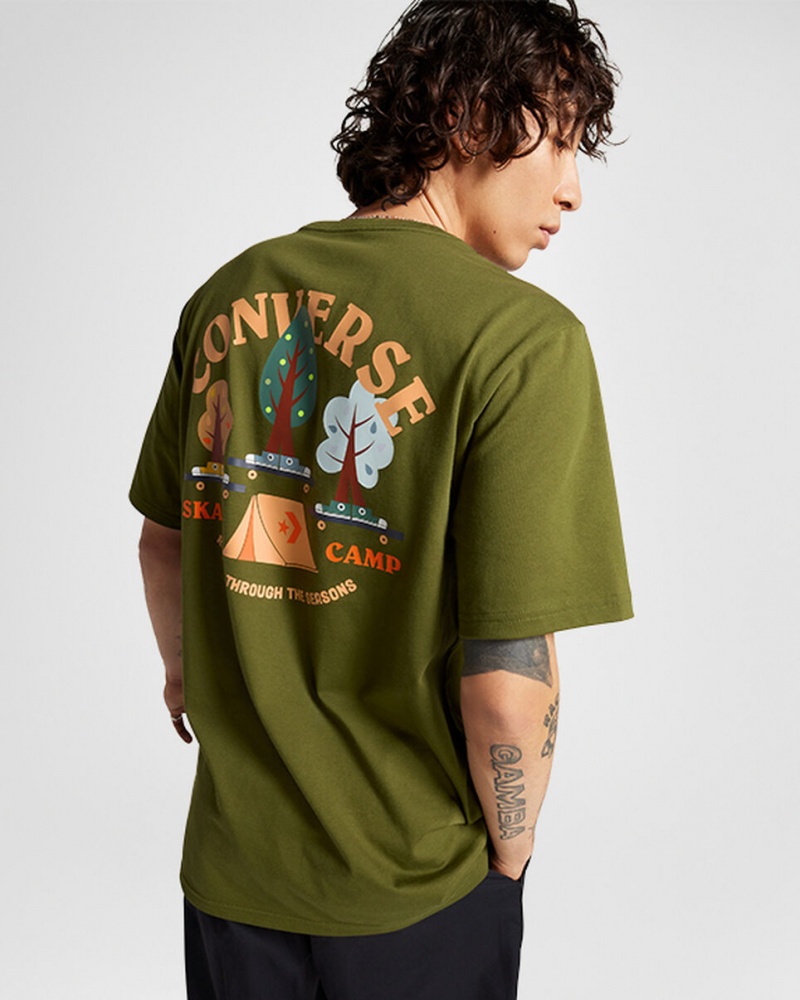 Converse All Star Tree T-shirt Verdes | 2347-NCSVL