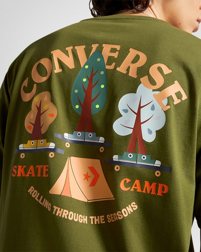 Converse All Star Tree T-shirt Verdes | 2347-NCSVL