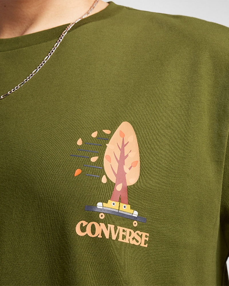 Converse All Star Tree T-shirt Verdes | 2347-NCSVL