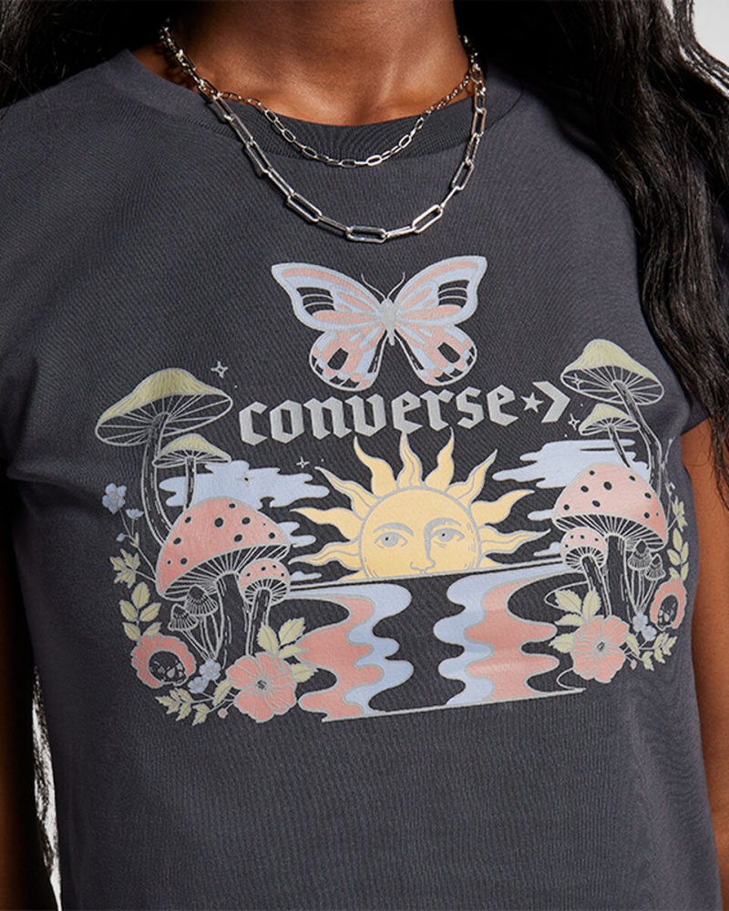 Converse Blooming Skate T-Shirt Cinzentas | 3058-IAWMG