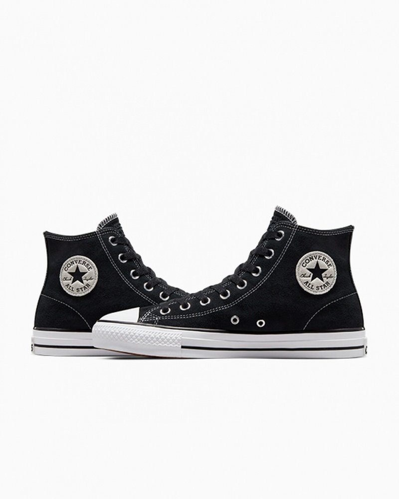 Converse CONS Chuck Taylor All Star Pro Camurça Pretas Pretas Branco | 6214-TZSUA