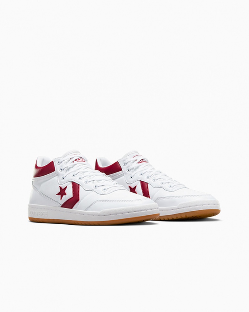 Converse CONS Fastbreak Pro Couro Branco Vermelhas Branco | 5736-CJHEP