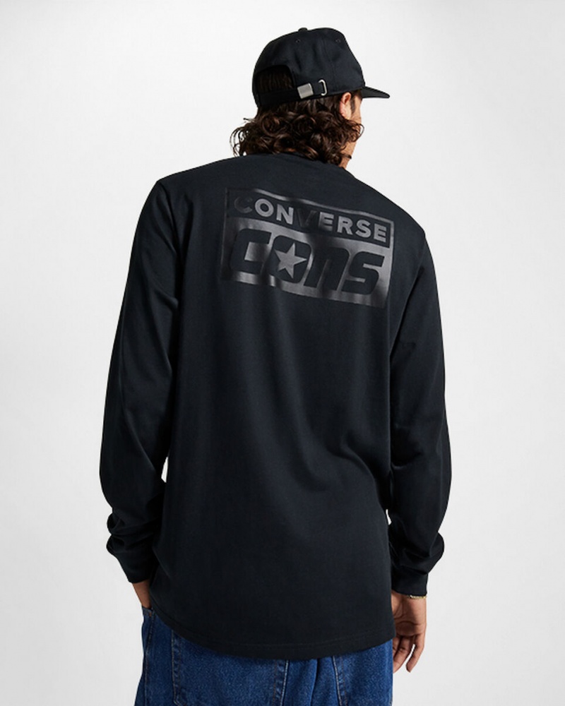 Converse CONS Long Sleeve T-Shirt Pretas | 9240-SPWEL