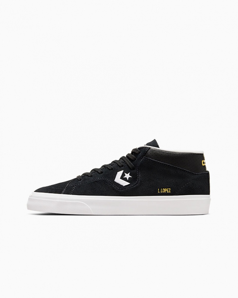 Converse CONS Louie Lopez Pro Medio Pretas Pretas Branco | 7641-VDAXI