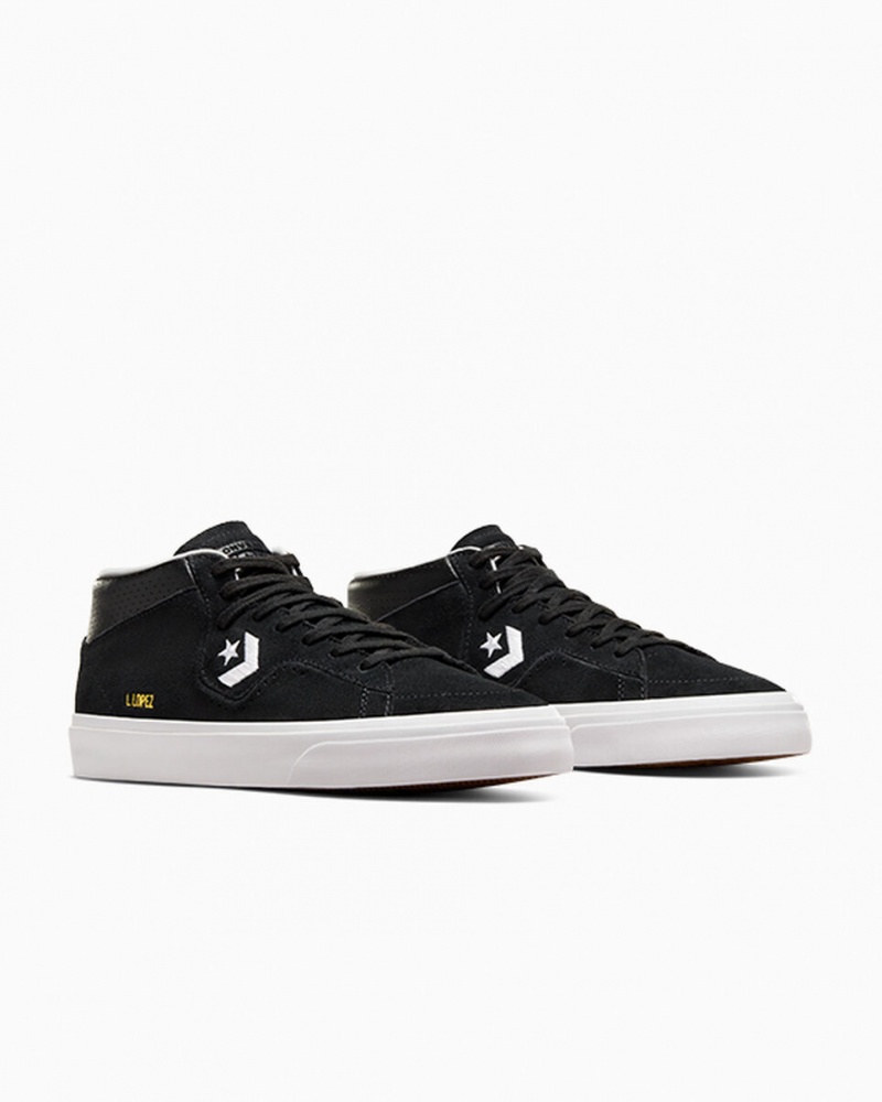 Converse CONS Louie Lopez Pro Medio Pretas Pretas Branco | 7641-VDAXI