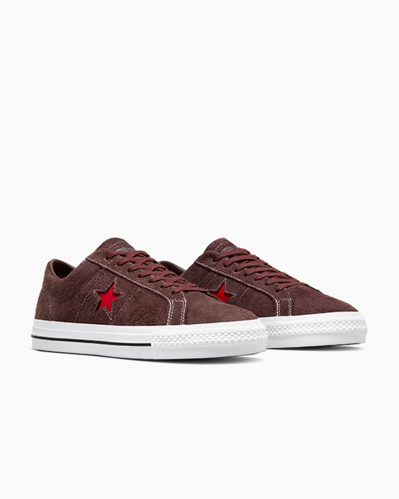 Converse CONS One Star Pro Marrom Branco Vermelhas | 1973-CPHZL