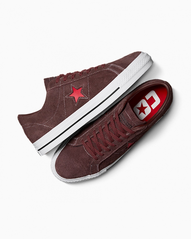 Converse CONS One Star Pro Marrom Branco Vermelhas | 1973-CPHZL