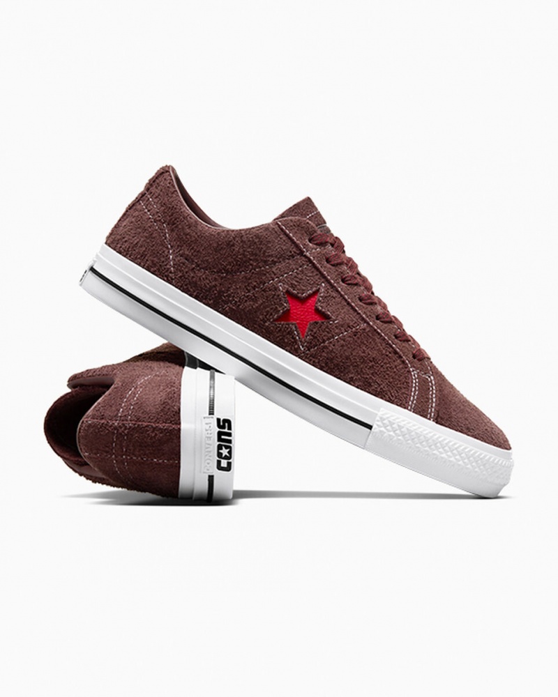 Converse CONS One Star Pro Marrom Branco Vermelhas | 1973-CPHZL