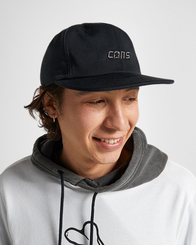 Converse CONS Six Panel Baseball Hat Pretas | 5642-CJTME