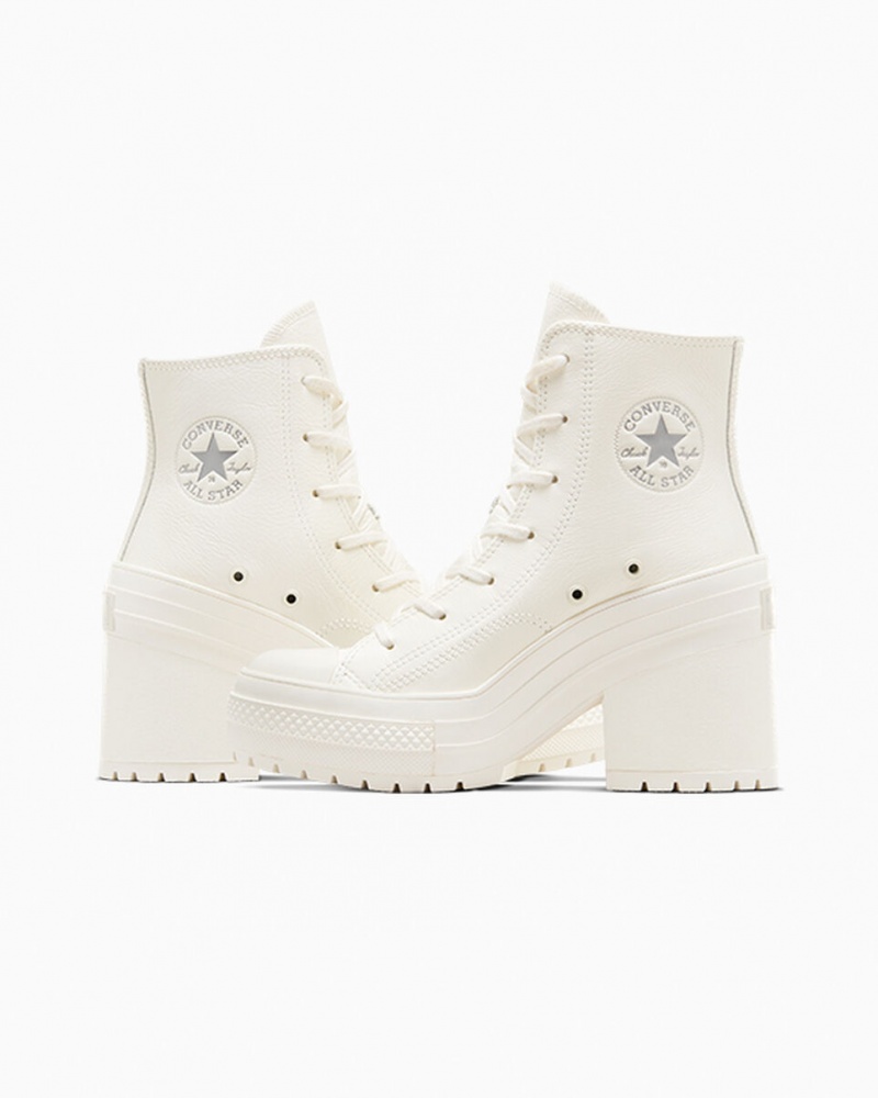 Converse Chuck 70 De Luxe Heel Couro Prateadas | 7653-ERWSV