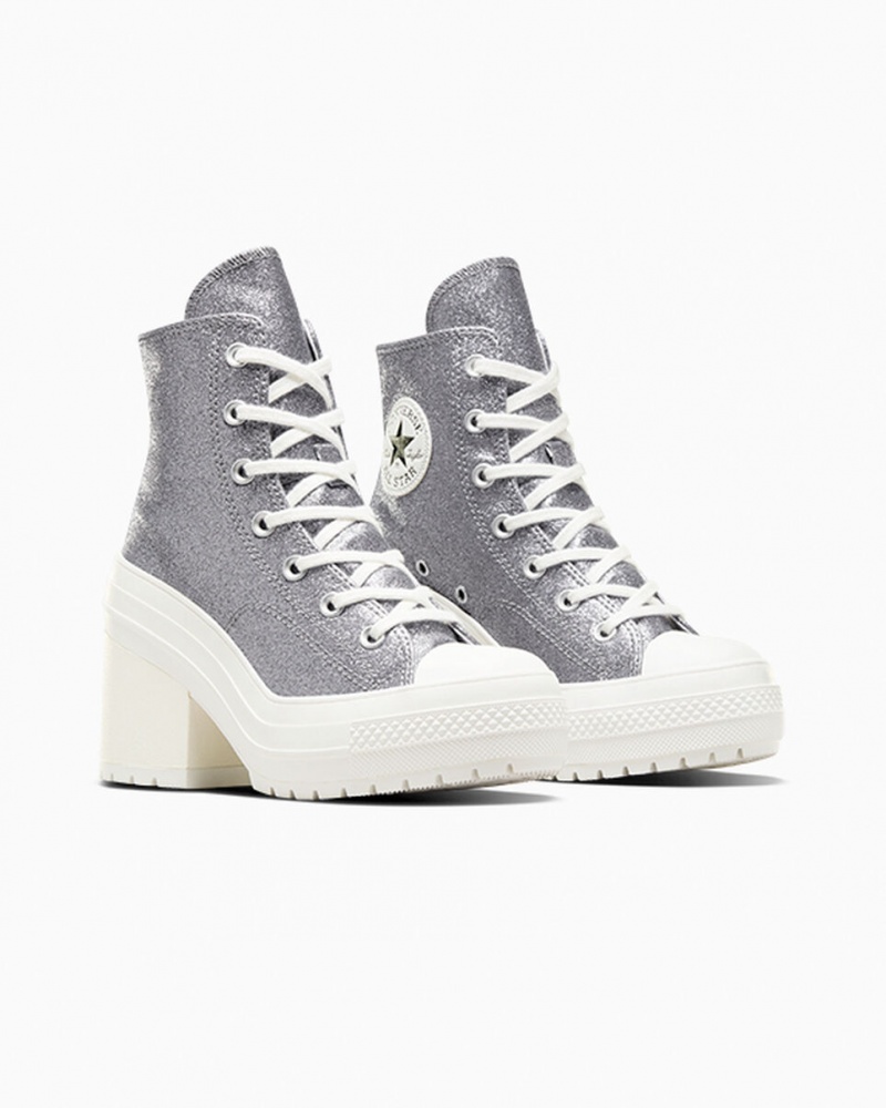 Converse Chuck 70 De Luxe Heel Glitter Pretas | 8762-IENQY